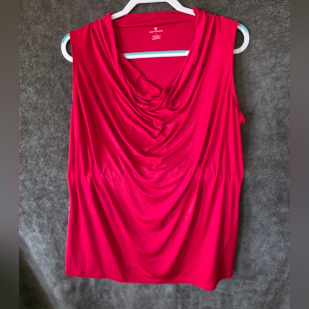 Worthington Vibrant Red Sleeveless Blouse